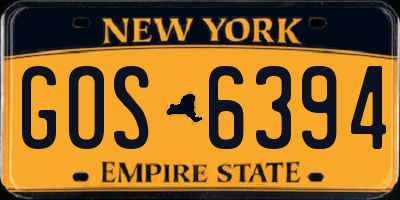 NY license plate GOS6394