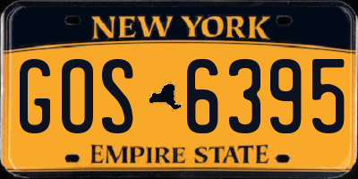 NY license plate GOS6395