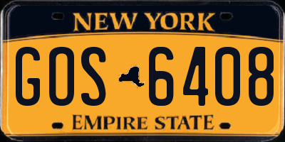 NY license plate GOS6408