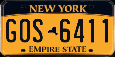 NY license plate GOS6411