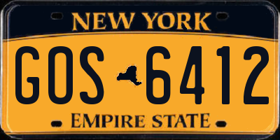 NY license plate GOS6412