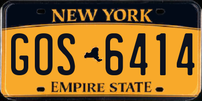 NY license plate GOS6414