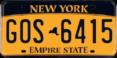 NY license plate GOS6415