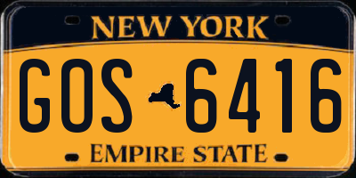 NY license plate GOS6416