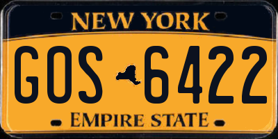 NY license plate GOS6422