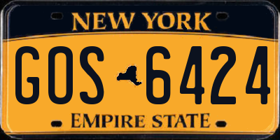 NY license plate GOS6424