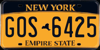 NY license plate GOS6425
