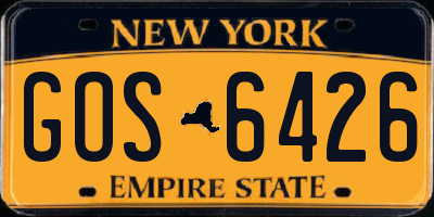 NY license plate GOS6426