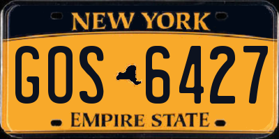 NY license plate GOS6427