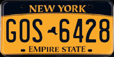 NY license plate GOS6428