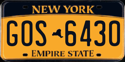 NY license plate GOS6430