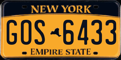 NY license plate GOS6433