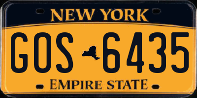 NY license plate GOS6435