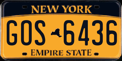NY license plate GOS6436