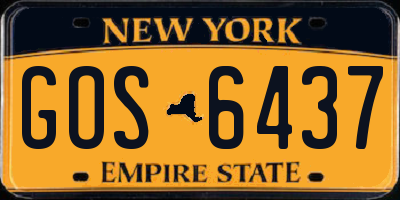 NY license plate GOS6437