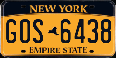 NY license plate GOS6438