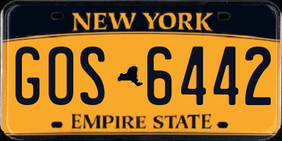 NY license plate GOS6442