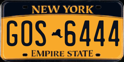 NY license plate GOS6444