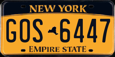 NY license plate GOS6447