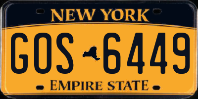 NY license plate GOS6449