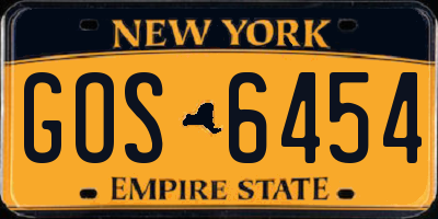 NY license plate GOS6454