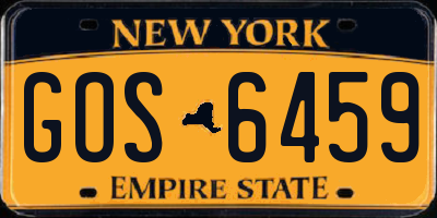 NY license plate GOS6459