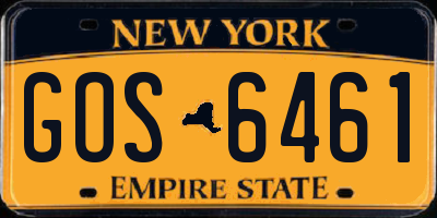NY license plate GOS6461