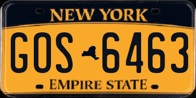 NY license plate GOS6463