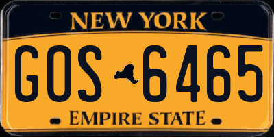 NY license plate GOS6465