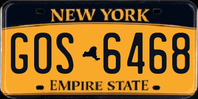 NY license plate GOS6468