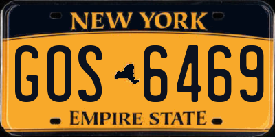 NY license plate GOS6469