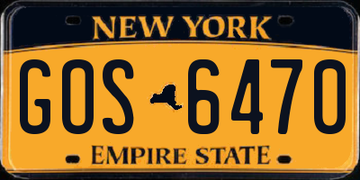 NY license plate GOS6470