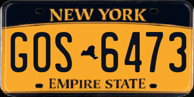 NY license plate GOS6473
