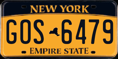NY license plate GOS6479