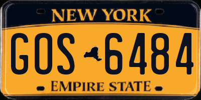 NY license plate GOS6484