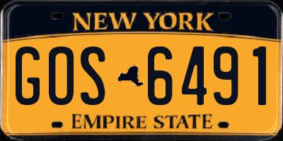 NY license plate GOS6491
