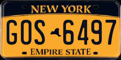 NY license plate GOS6497