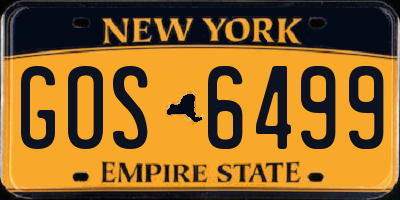 NY license plate GOS6499