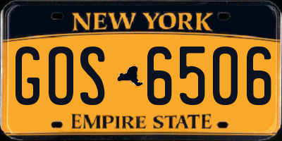 NY license plate GOS6506