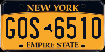 NY license plate GOS6510
