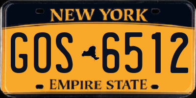NY license plate GOS6512