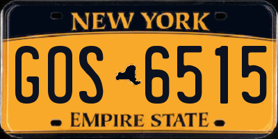 NY license plate GOS6515