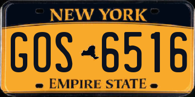 NY license plate GOS6516