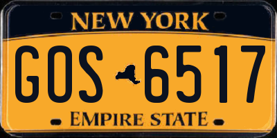 NY license plate GOS6517