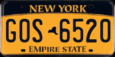 NY license plate GOS6520