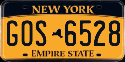 NY license plate GOS6528