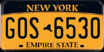 NY license plate GOS6530