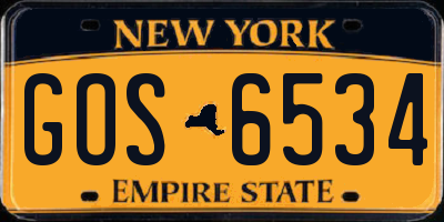 NY license plate GOS6534
