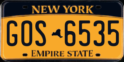 NY license plate GOS6535