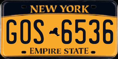 NY license plate GOS6536